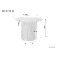   Socrates asztal, 100X100, kézműves tölgy, kézműves tölgy