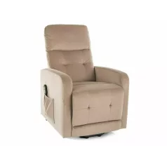 Otus II bársony dönthető fotel, 92X66, fekete, bézs