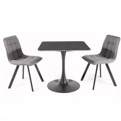 Espero II asztal, 80X80, fekete, fekete