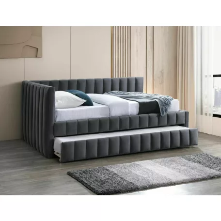 Alfie bársony ágy, 120x200, szürke