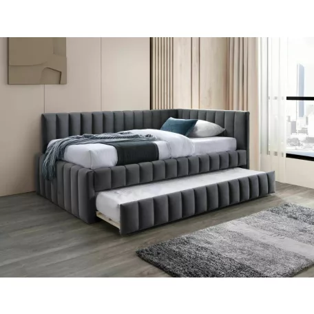 Alfie bársony ágy, 120x200, szürke