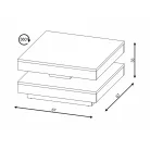 Cotto dohányzóasztal, 67X67, kézműves tölgy / antracit, kézműves tölgy/antracit