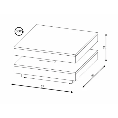 Cotto dohányzóasztal, 67X67, kézműves tölgy / antracit, kézműves tölgy/antracit