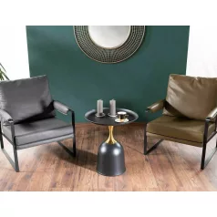 Mérleg dohányzóasztal, fekete / arany, fekete