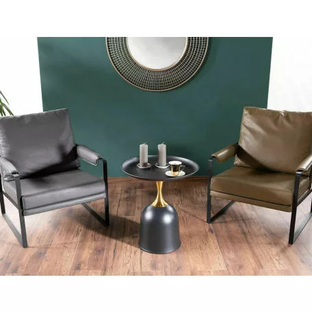 Mérleg dohányzóasztal, fekete / arany, fekete