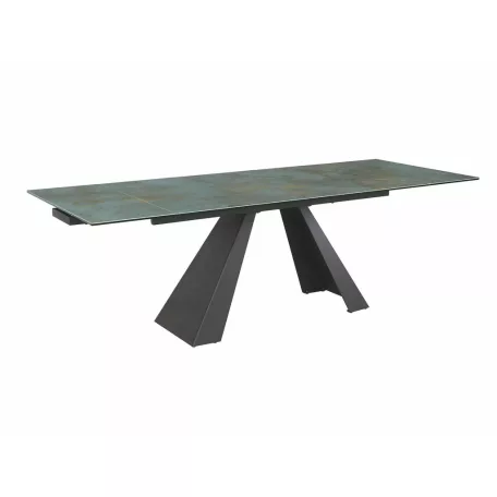 Samanta Kerámia Ossido Verde asztal, 160X90, fekete, türkiz Ossido Verde