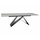 Westin kerámia gyémánt krémszínű asztal, 160X90, matt fekete, krémes matt