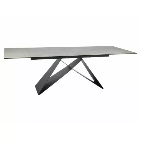 Westin kerámia gyémánt krémszínű asztal, 160X90, matt fekete, krémes matt