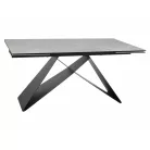 Westin kerámia gyémánt krémszínű asztal, 160X90, matt fekete, krémes matt