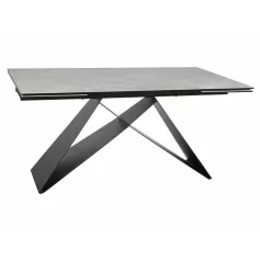   Westin kerámia gyémánt krémszínű asztal, 160X90, matt fekete, krémes matt