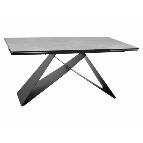 Westin kerámia gyémánt krémszínű asztal, 160X90, matt fekete, krémes matt