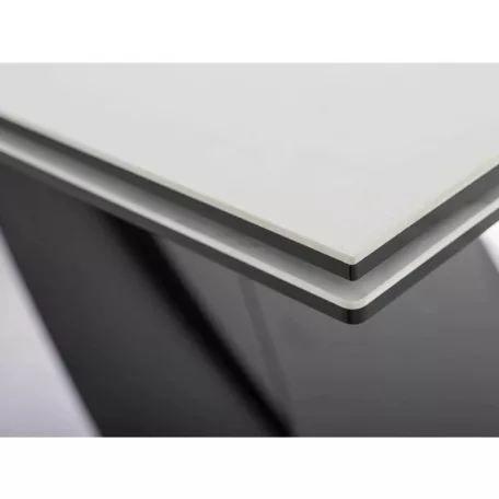 Westin kerámia gyémánt krémszínű asztal, 160X90, matt fekete, krémes matt