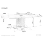 Moncler kerámia Sahara Noir asztal, 160X90, rozsdamentes acél, matt fekete