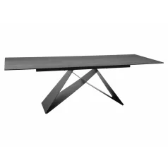   Westin Kerámia Pietra Di Savoia asztal, 160X90, matt fekete, világos szürke matt