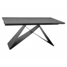 Westin Kerámia Pietra Di Savoia asztal, 160X90, matt fekete, világos szürke matt
