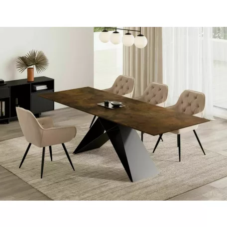 Westin kerámia Ossido Bruno asztal, 160X90, matt fekete, matt barna