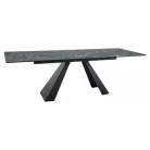 Salvadore Ceramic Verde Alpi asztal, 160X90, matt fekete, tengeri szőnyeg