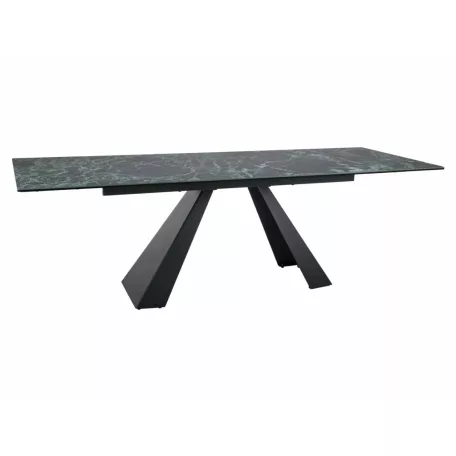 Salvadore Ceramic Verde Alpi asztal, 160X90, matt fekete, tengeri szőnyeg