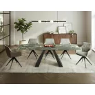 Salvadore Ceramic Verde Alpi asztal, 160X90, matt fekete, tengeri szőnyeg