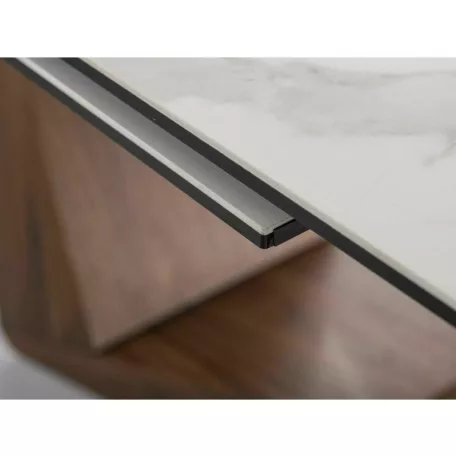 Bonucci kerámia Statuario Venato asztal, 200X98, dió, matt fehér