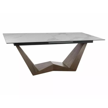 Bonucci kerámia Statuario Venato asztal, 200X98, dió, matt fehér