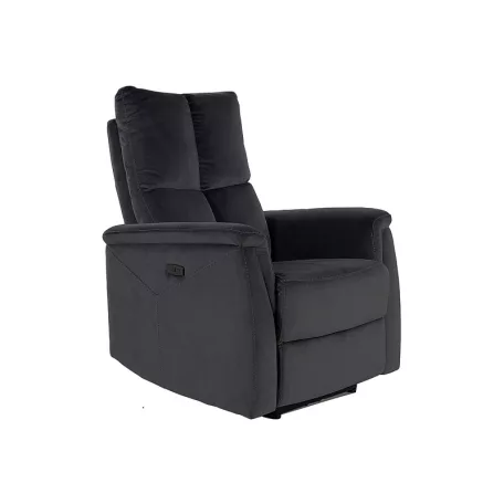 Neptun bársony dönthető fotel, 94X76, fekete, fekete
