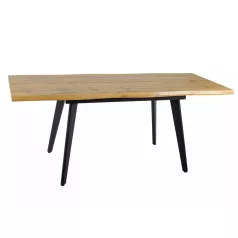 Fresno asztal, 120X80, fekete, kézműves tölgy