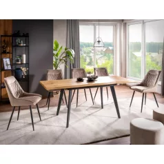 Fresno asztal, 120X80, fekete, kézműves tölgy