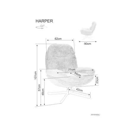 Harper fotel, szürke