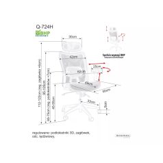 Q-724H forgószék, szürke