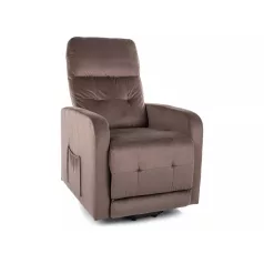 Otus II bársony dönthető fotel, fekete, cappuccino