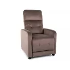 Otus bársony dönthető fotel, fekete, cappuccino