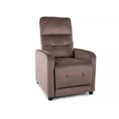 Otus bársony dönthető fotel, fekete, cappuccino