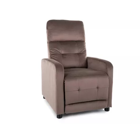 Otus bársony dönthető fotel, fekete, cappuccino