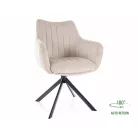 Azalea bársony szék, fekete, világos bézs