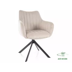 Azalea bársony szék, fekete, világos bézs