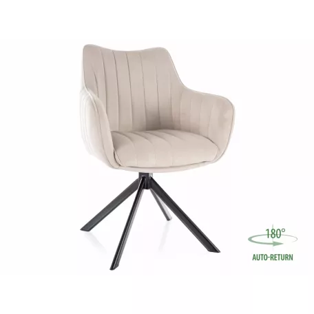 Azalea bársony szék, fekete, világos bézs