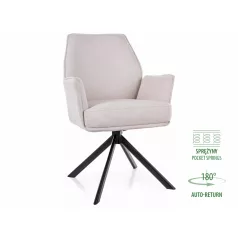 Hugo Brego szék, matt fekete, világos bézs