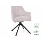 Notti Brego szék, fekete fém, világos bézs