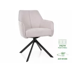 Notti Brego szék, fekete fém, világos bézs