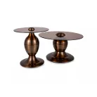 Cassie  dohányzóasztal szett, rézfény, üveg barna