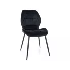 Jake bársony szék, matt fekete, fekete