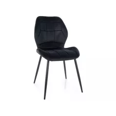 Jake bársony szék, matt fekete, fekete