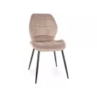 Jake bársony szék, matt fekete, sötét bézs