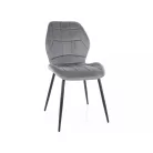 Jake bársony szék, matt fekete, szürke