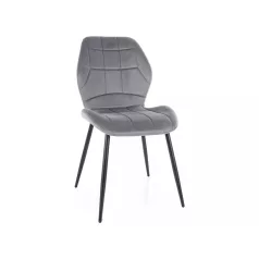 Jake bársony szék, matt fekete, szürke