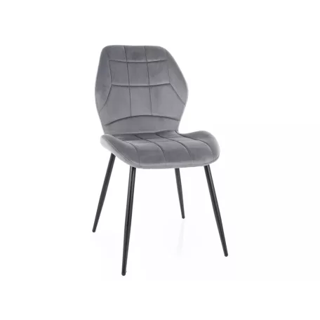 Jake bársony szék, matt fekete, szürke