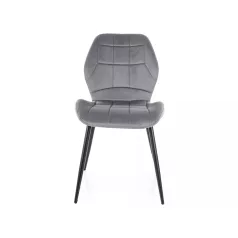 Jake bársony szék, matt fekete, szürke