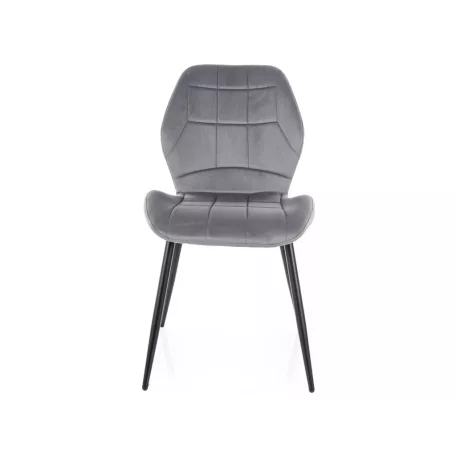 Jake bársony szék, matt fekete, szürke