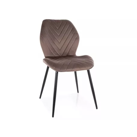 Mike bársony szék, matt fekete, cappuccino